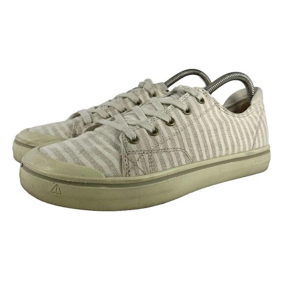 Keen Women's Elsa IV Sneakers US 10 Off White Striped Casual Lace-Up Shoes - Picture 1 of 8